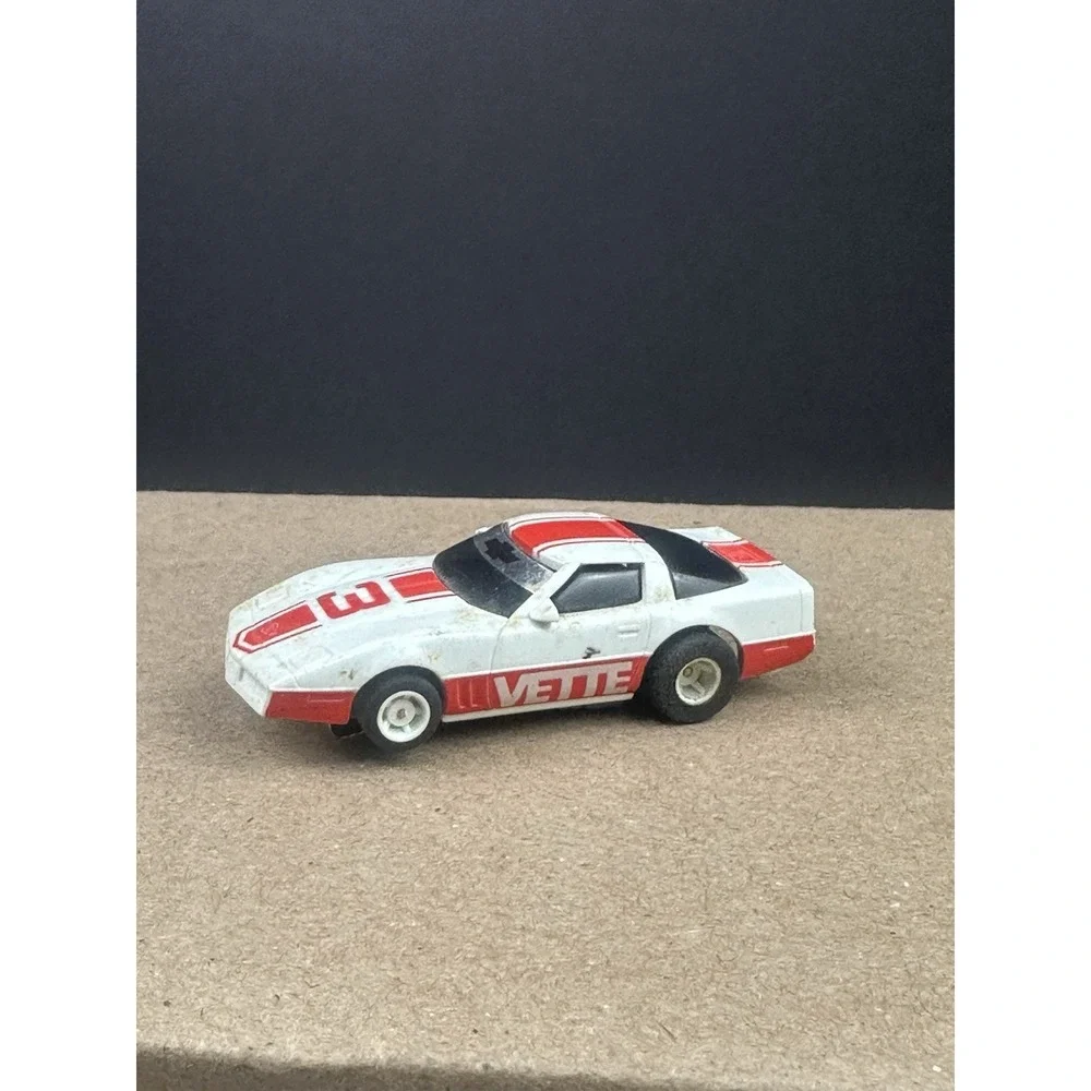 Tyco '83 Corvette White/Red #3 440 Slot Car from 1983 Untested